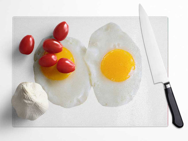 Double Fried Eggs Glass Chopping Board