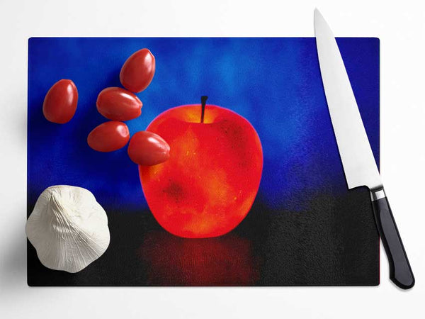 Red Apple Glow Glass Chopping Board