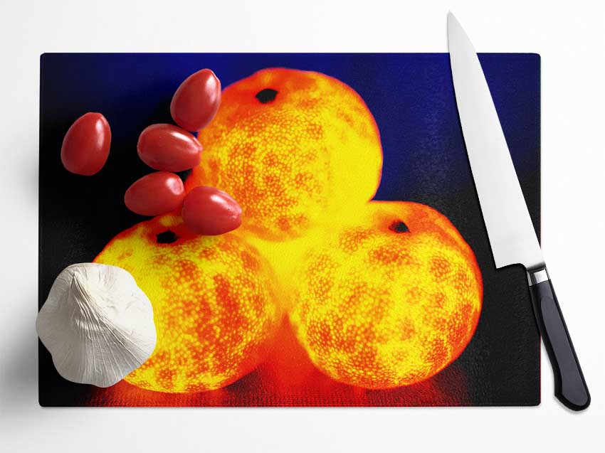 Orange Glow Glass Chopping Board