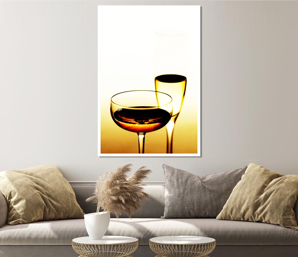 Wine Or Champagne Print Poster Wall Art