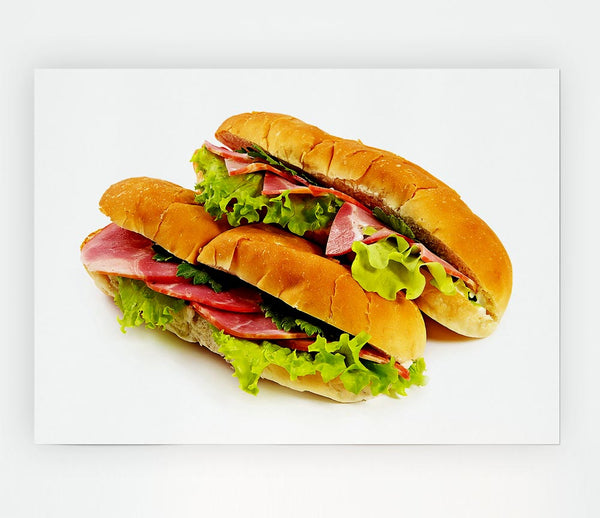 Ham Sandwiches Print Poster Wall Art