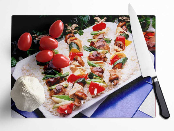 Kebab Platter Glass Chopping Board