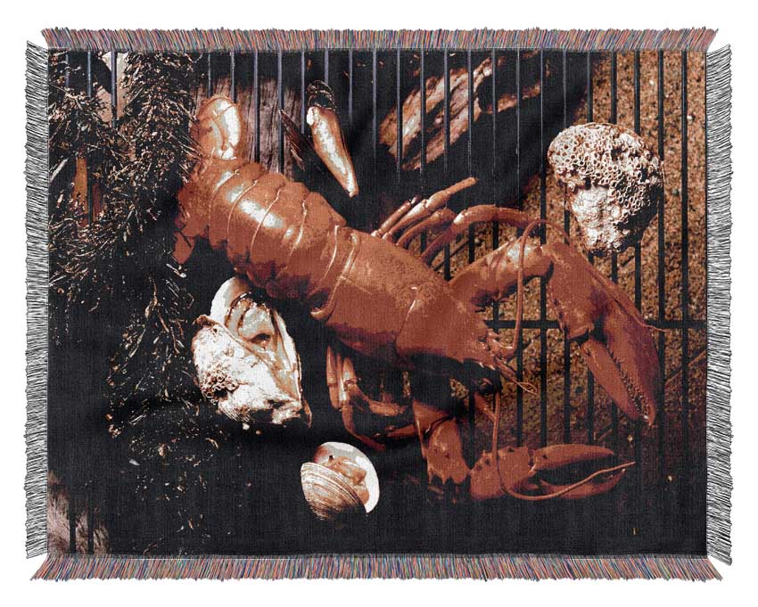 Lobster Barbeque Woven Blanket