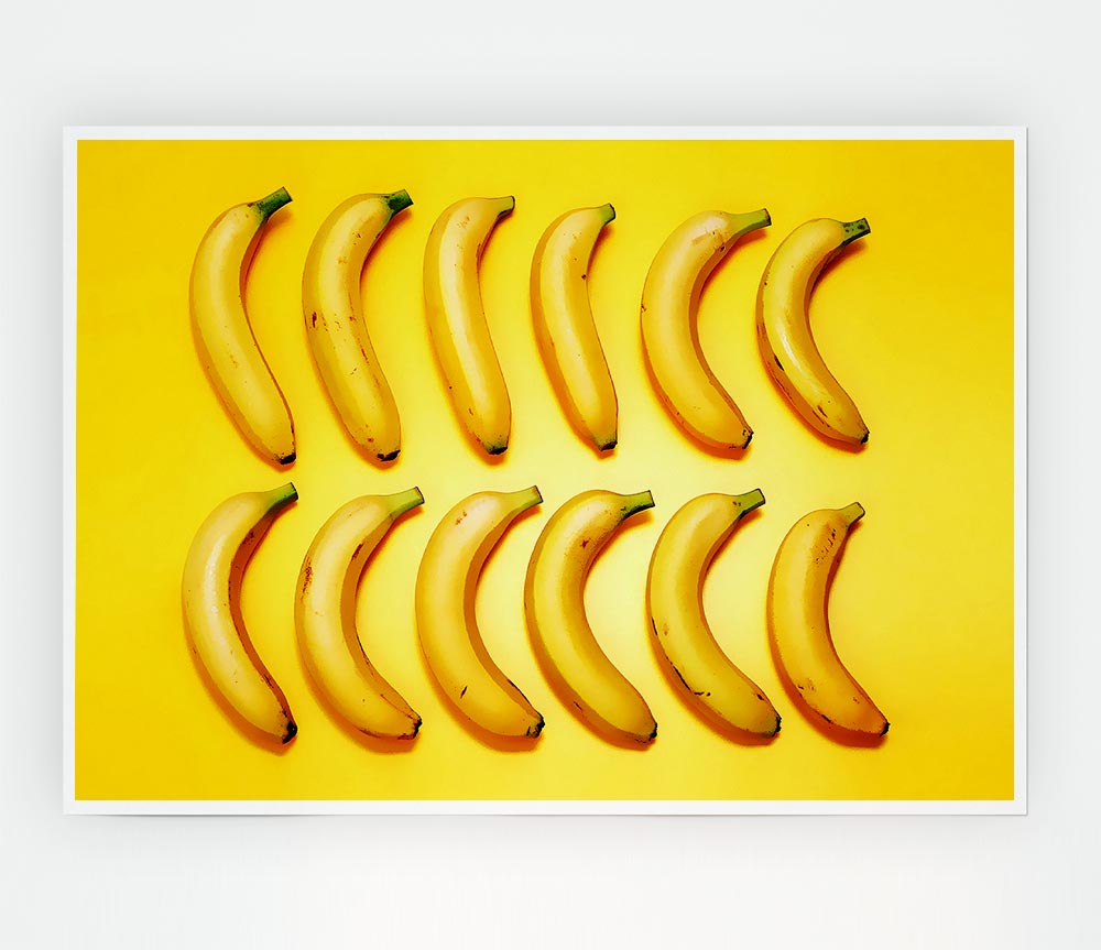 Banana Line Up Print Poster Wall Art