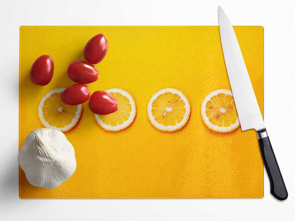 Lemon Slices Glass Chopping Board