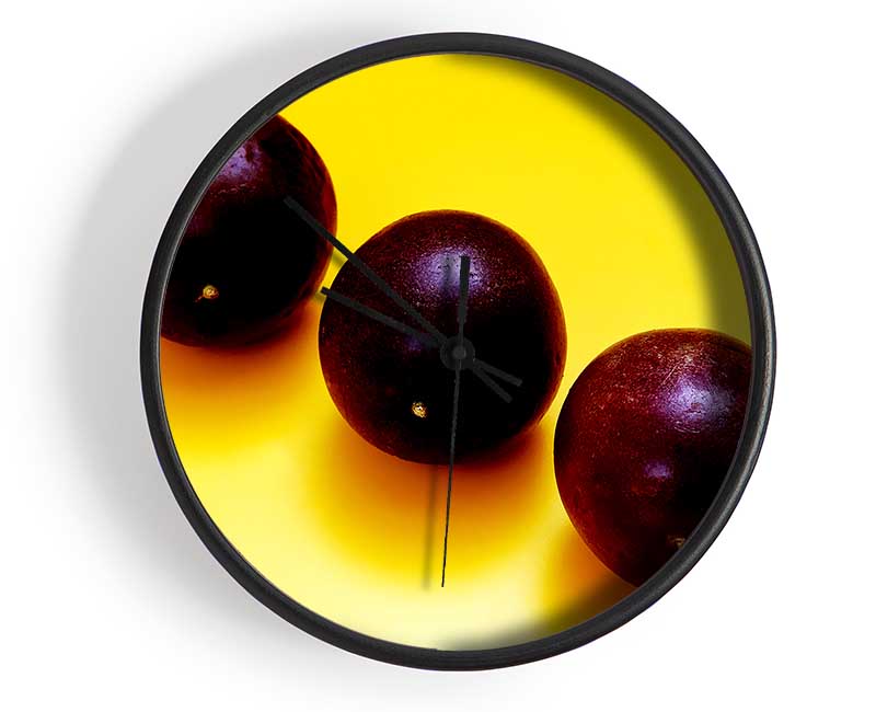 Plums Trio Clock - Wallart-Direct UK