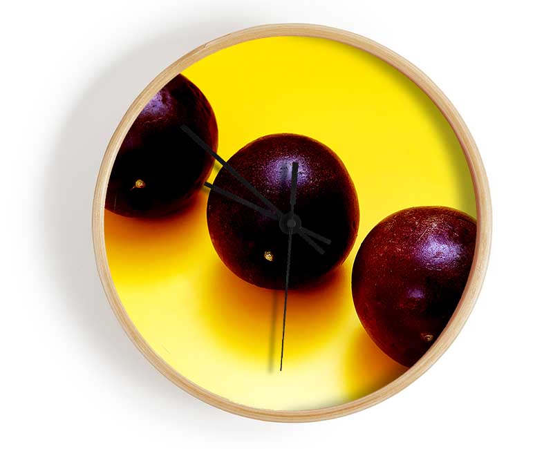 Plums Trio Clock - Wallart-Direct UK