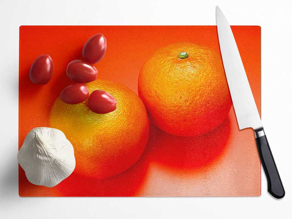 Orange Pair Glass Chopping Board