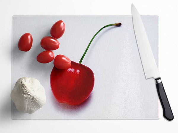 Single Cherry Glass Chopping Board