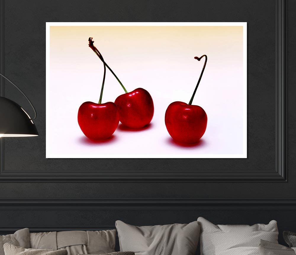 Cherry Trio Print Poster Wall Art