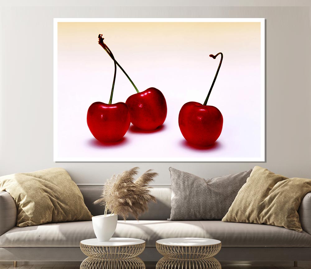 Cherry Trio Print Poster Wall Art