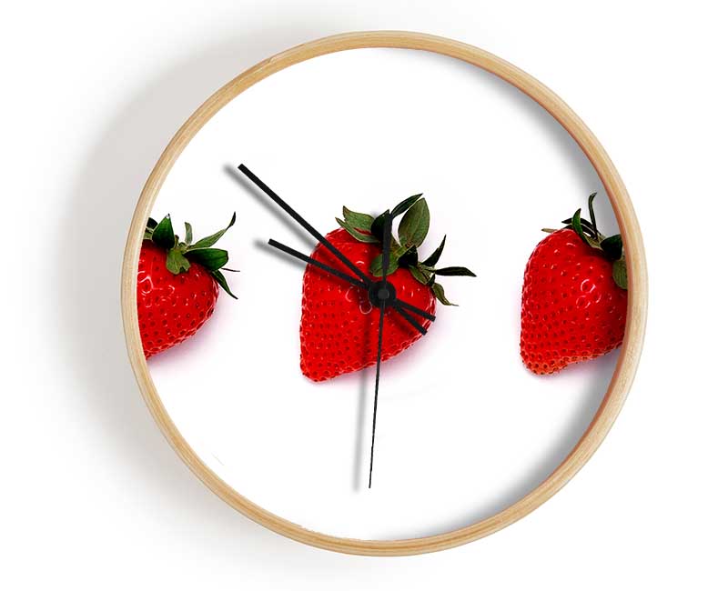 Trio Of Strawberrys Clock - Wallart-Direct UK