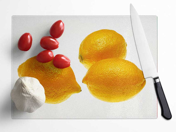 Lemon Trio Glass Chopping Board