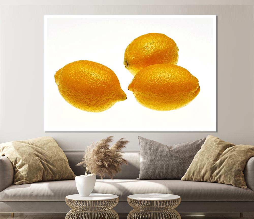 Lemon Trio Print Poster Wall Art