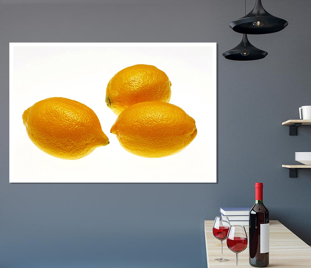 Lemon Trio Print Poster Wall Art