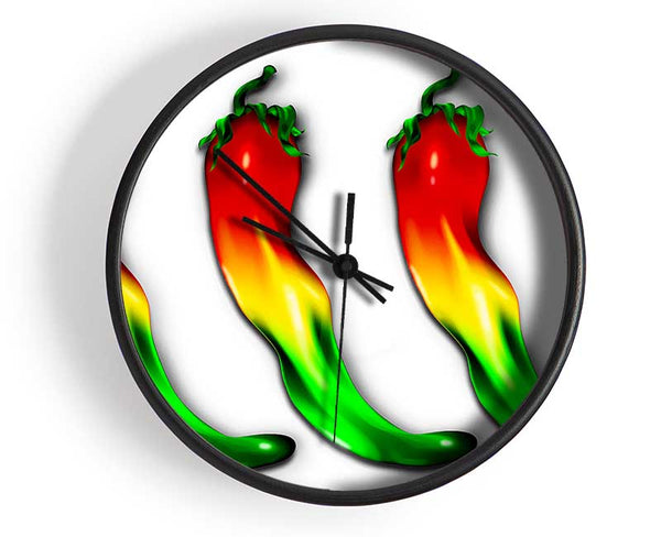 Chilli Trio Clock - Wallart-Direct UK