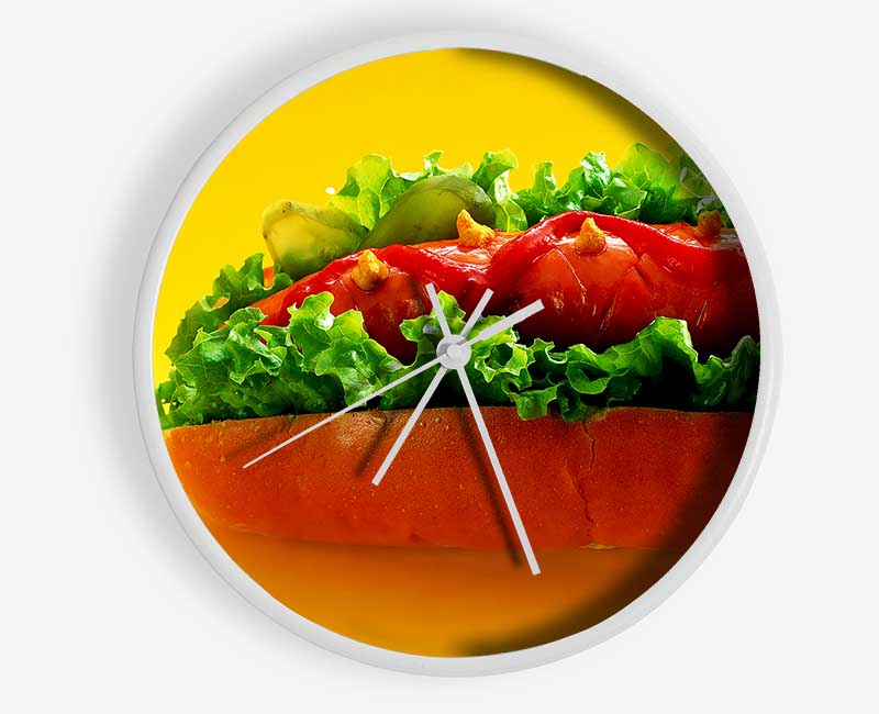 Hot Dog With Everything Clock - Wallart-Direct UK