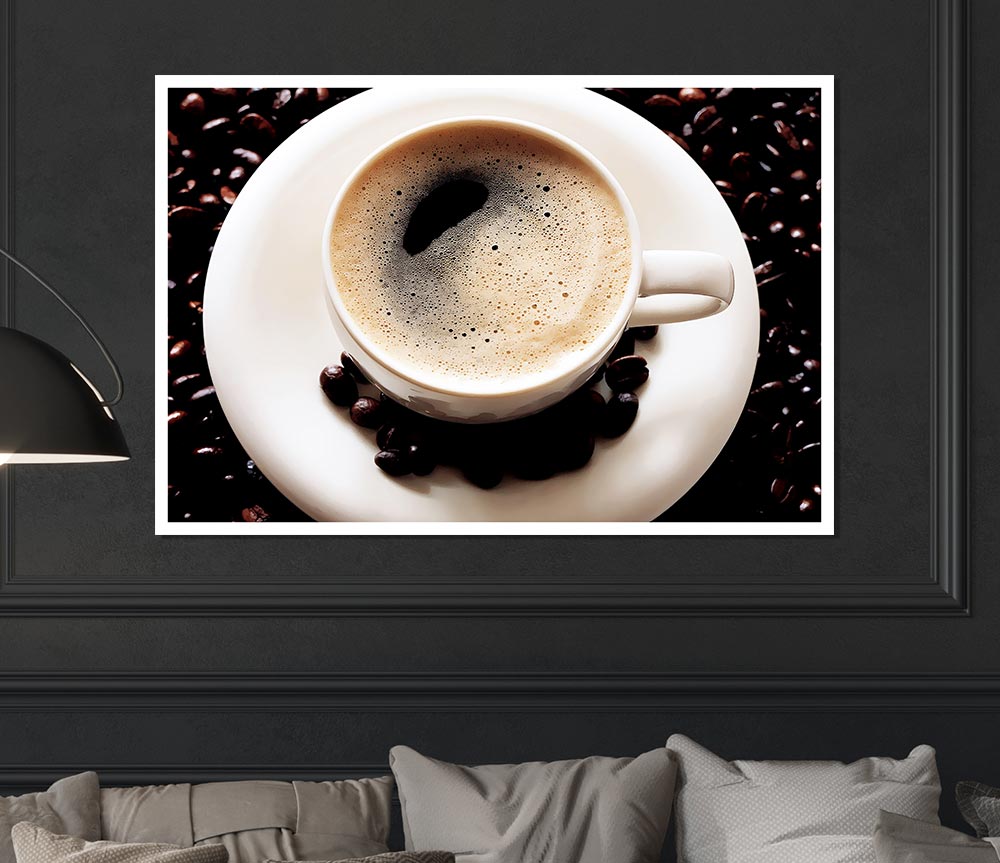 Black Coffee Froth Print Poster Wall Art