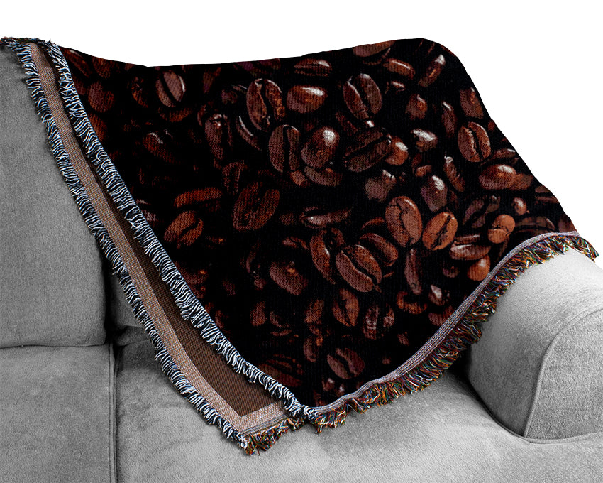 Coffee Bean Scoop Woven Blanket