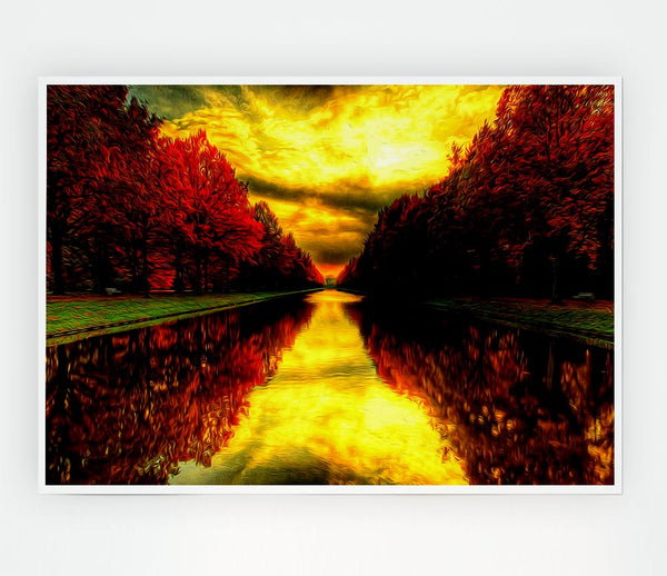 Fall Reflections Print Poster Wall Art