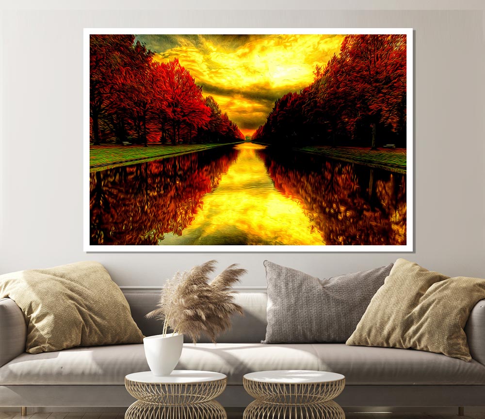 Fall Reflections Print Poster Wall Art