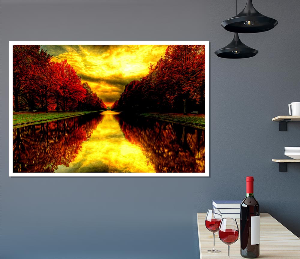 Fall Reflections Print Poster Wall Art