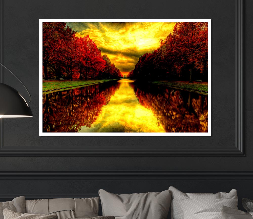 Fall Reflections Print Poster Wall Art