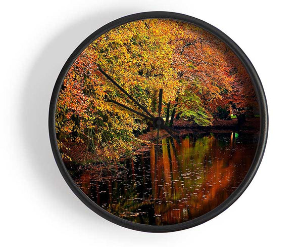 Lake In Autumn Clock - Wallart-Direct UK