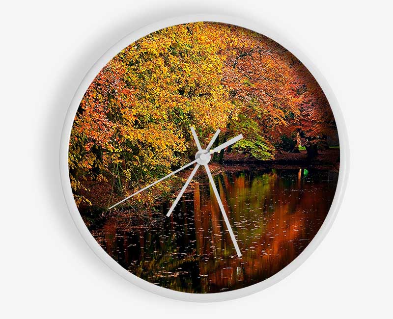 Lake In Autumn Clock - Wallart-Direct UK