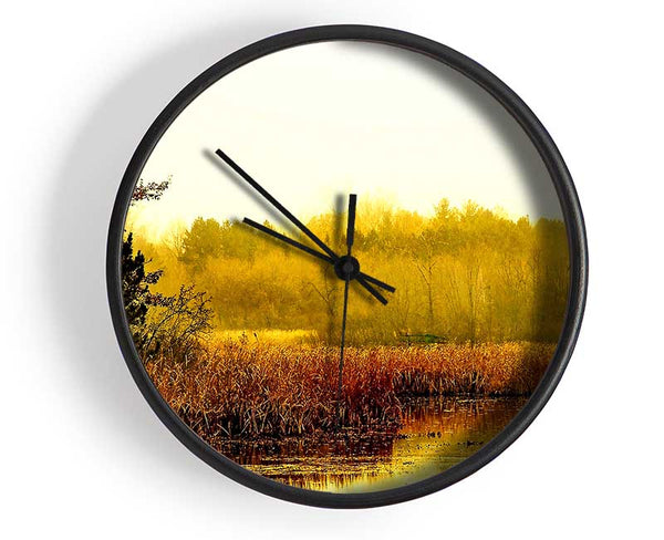 Lake In The Morning Sun Clock - Wallart-Direct UK