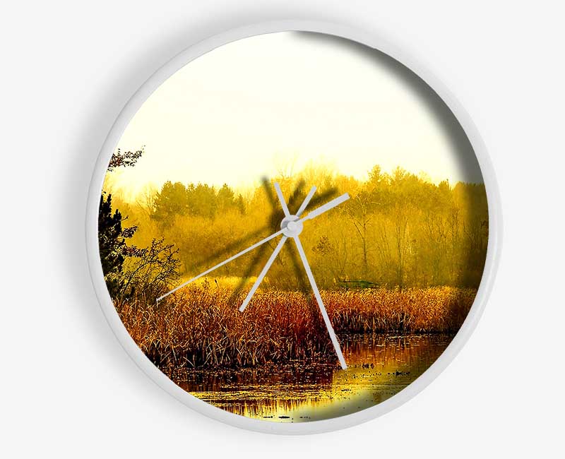 Lake In The Morning Sun Clock - Wallart-Direct UK