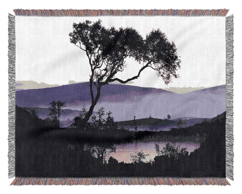 Lakeside Tree Woven Blanket