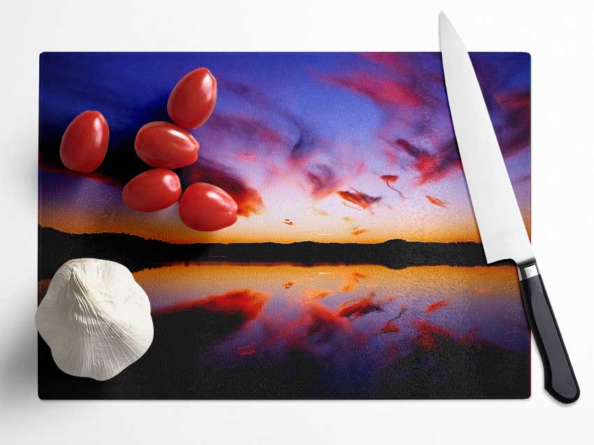 Mystical Lake Glass Chopping Board