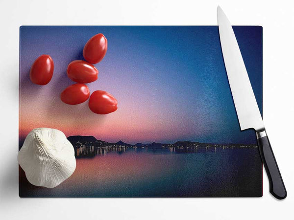 Peaceful Lake Glass Chopping Board