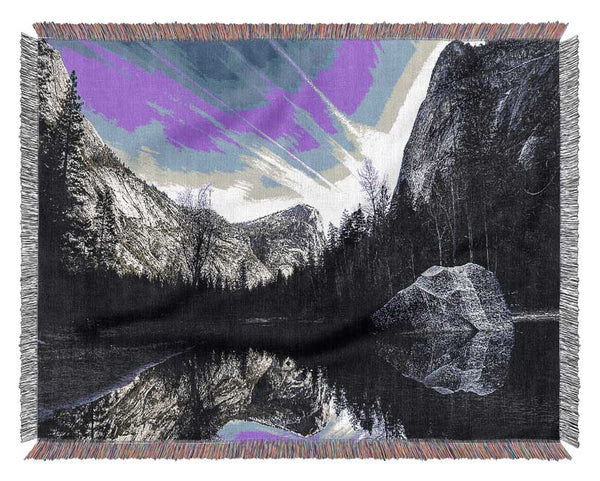 Mountain Lake Reflections Woven Blanket