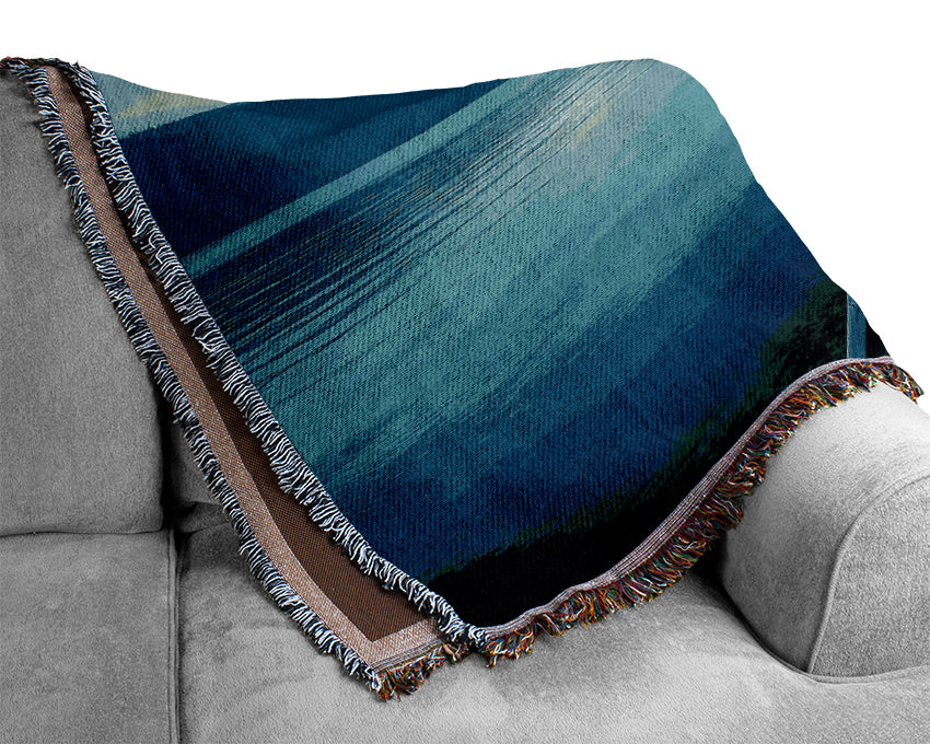 Blue Lake Dock Woven Blanket