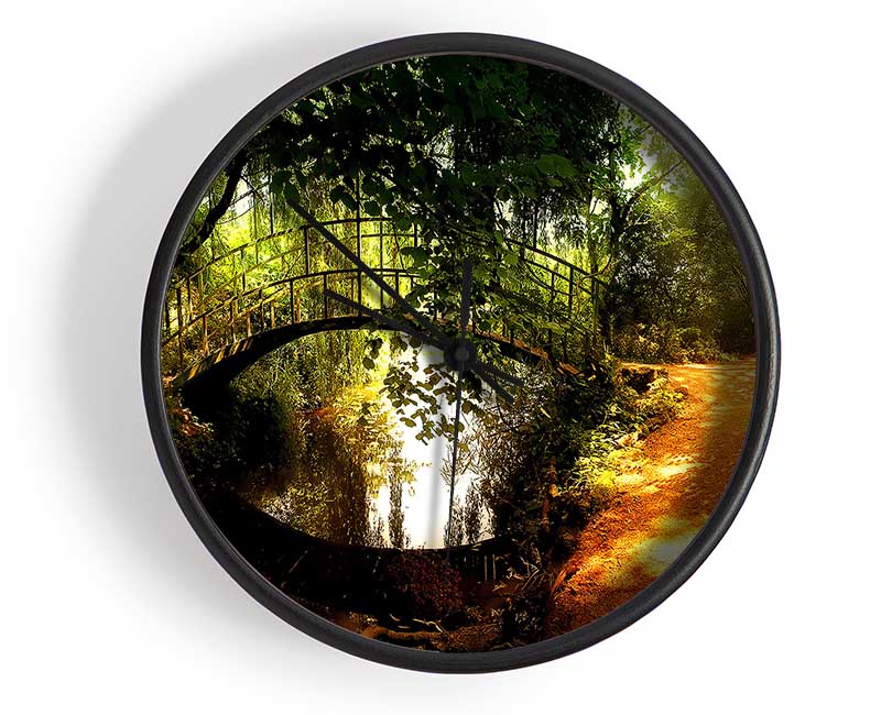 Arched Bridge Reflections Clock - Wallart-Direct UK