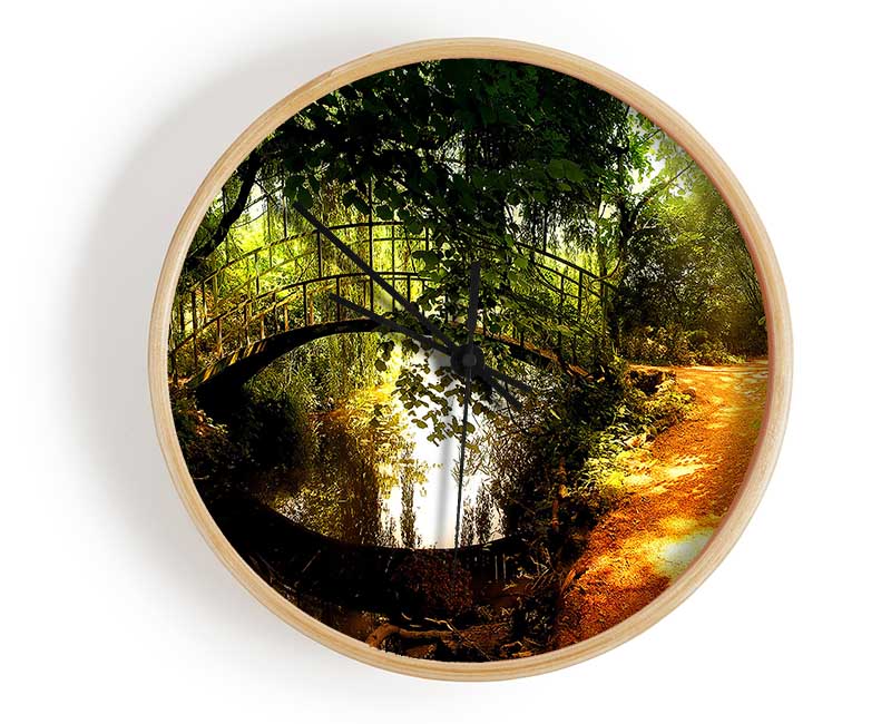 Arched Bridge Reflections Clock - Wallart-Direct UK