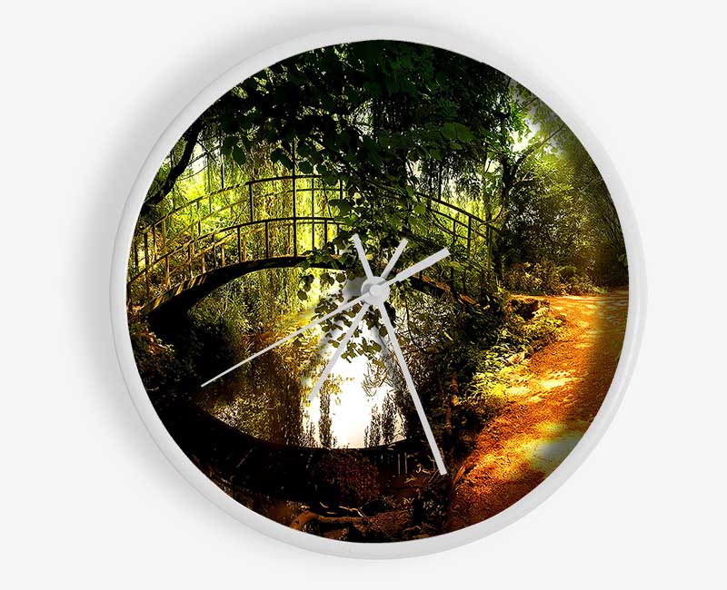 Arched Bridge Reflections Clock - Wallart-Direct UK