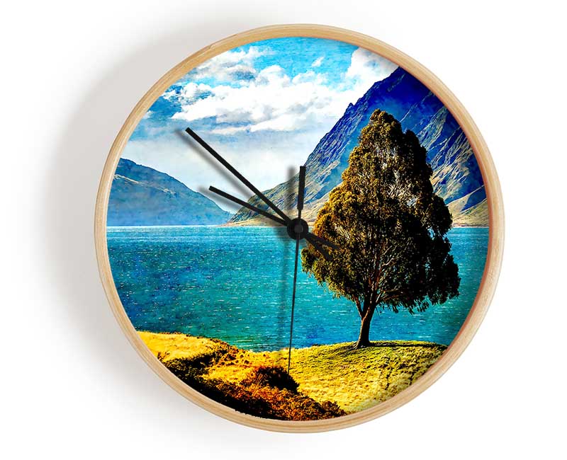 Tree By The Lake Clock - Wallart-Direct UK