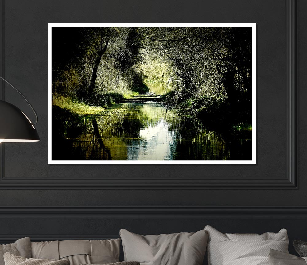 Forest Waterway Print Poster Wall Art