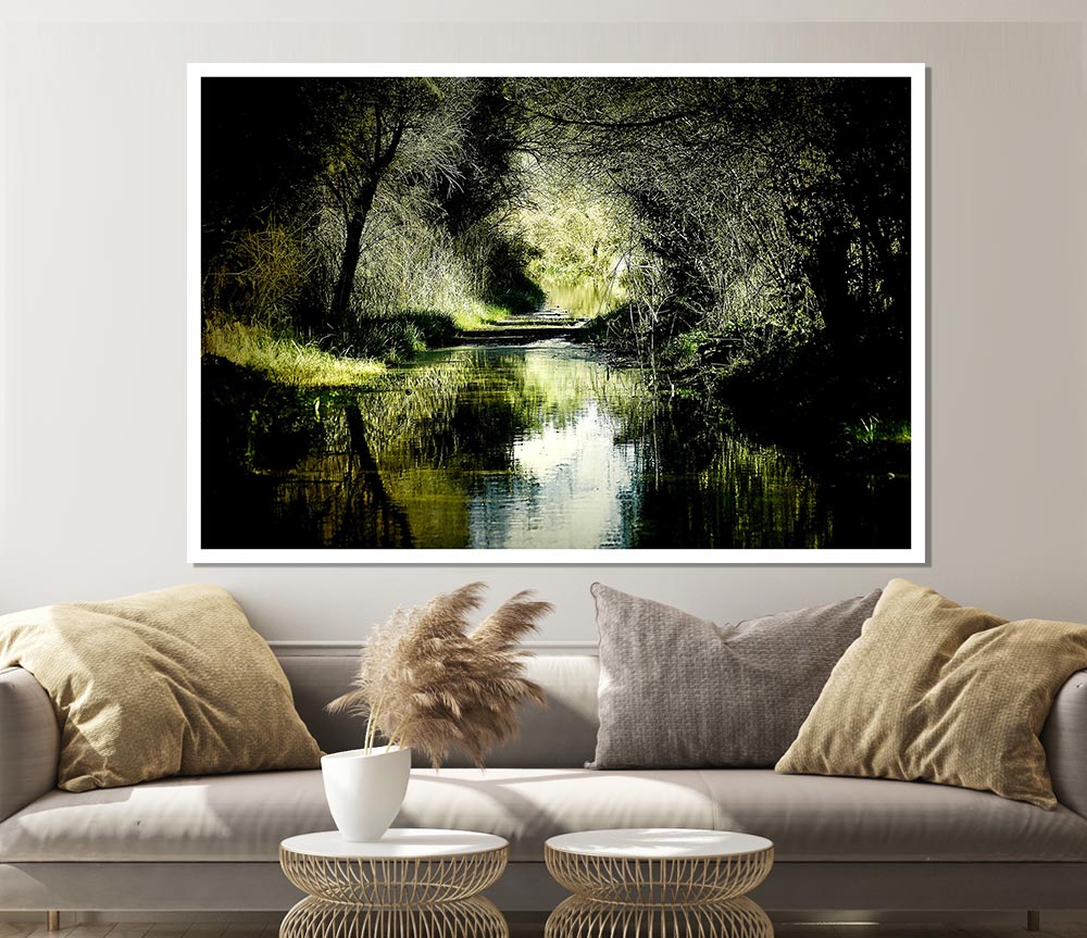 Forest Waterway Print Poster Wall Art