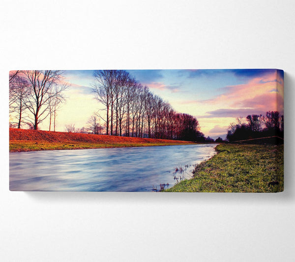 Countryside Stream At Sunset