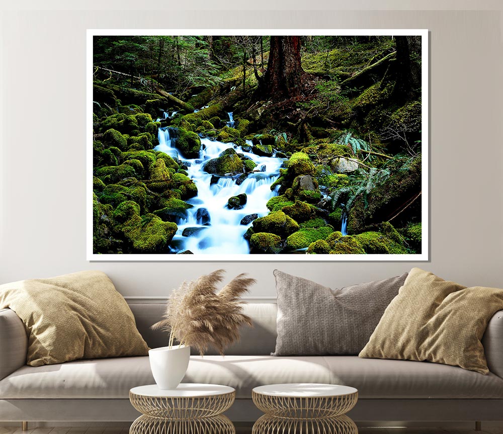 Forest Stream Movement Print Poster Wall Art