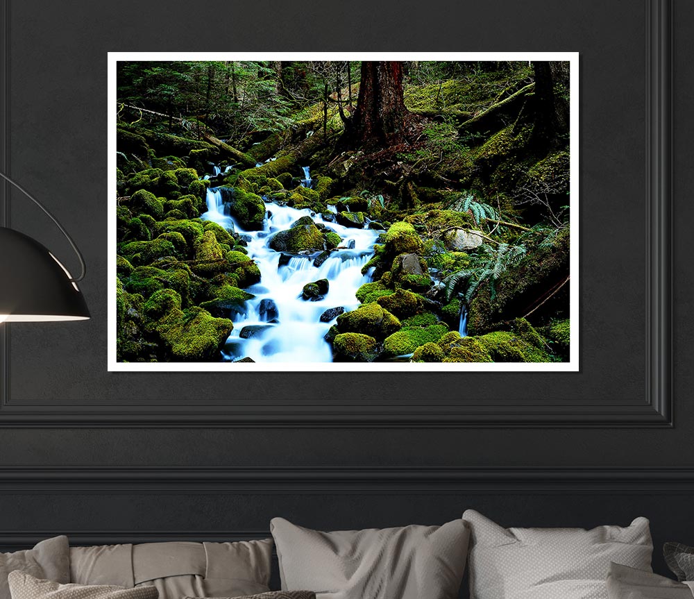 Forest Stream Movement Print Poster Wall Art