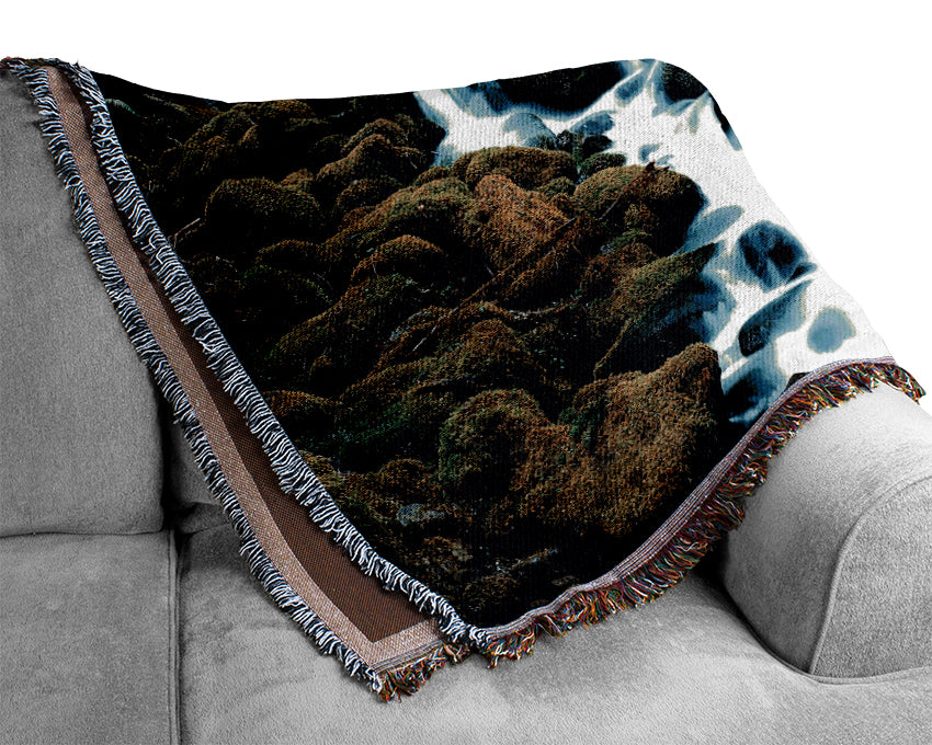 Forest Stream Movement Woven Blanket