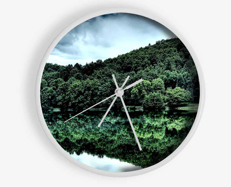 Forest Lake Reflection Clock - Wallart-Direct UK