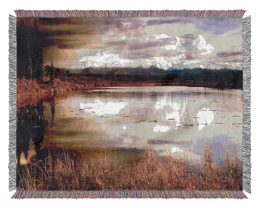 Lake Autumn Clouds Woven Blanket