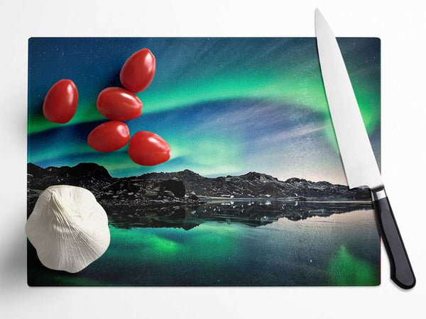 Aurora Green Skies Glass Chopping Board