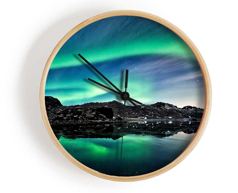 Aurora Green Skies Clock - Wallart-Direct UK